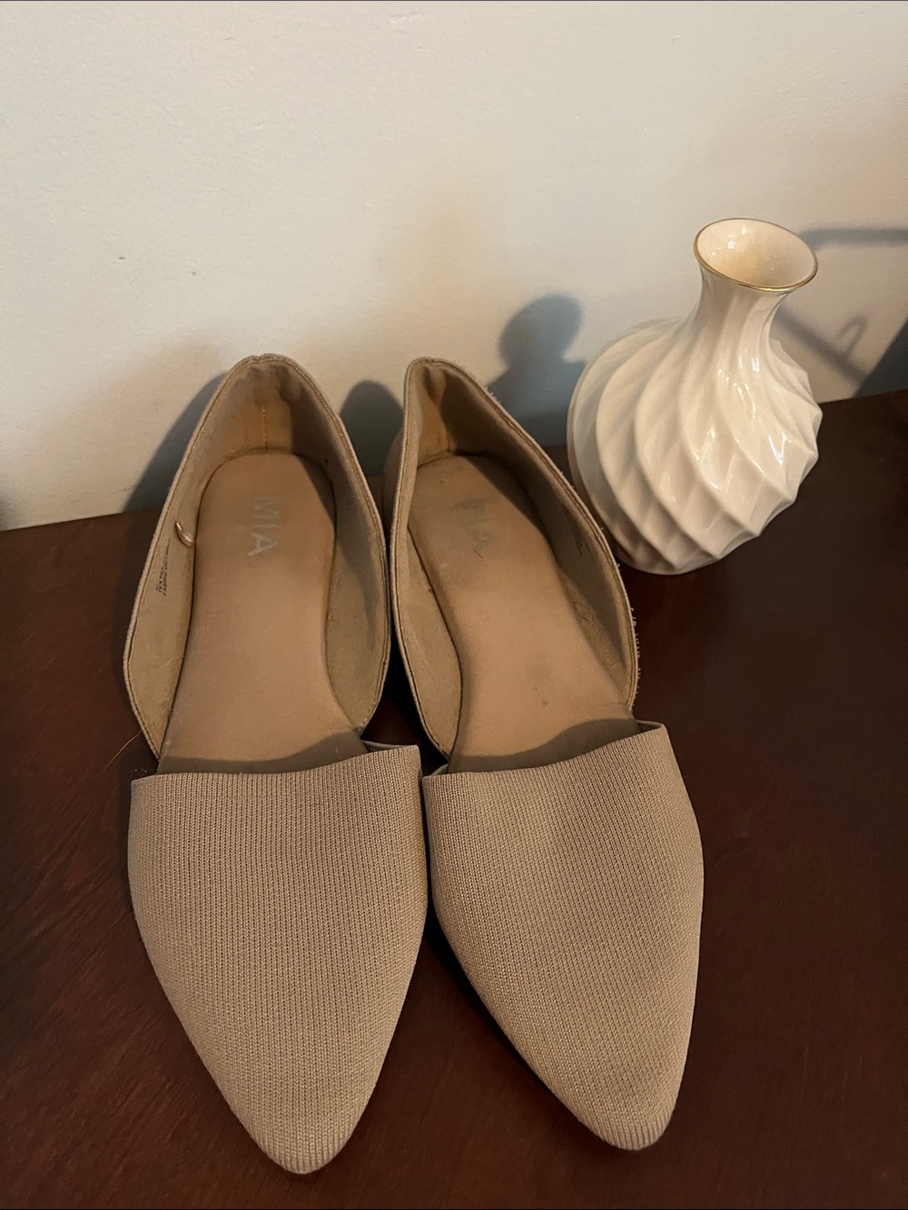 Mia Lynne D’Orsay Memory Foam Insole Flats in Beige
